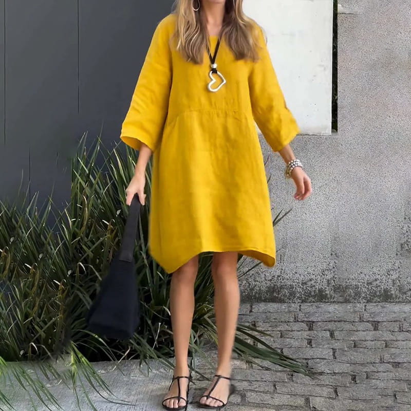 Luftiges Sommerkleid mit lockerer Passform & praktischer Tasche – Malia