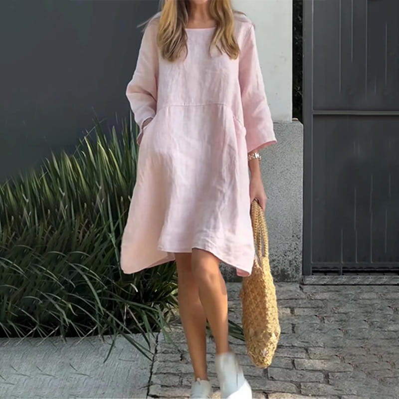 Luftiges Sommerkleid mit lockerer Passform & praktischer Tasche – Malia