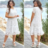 Stilvolle Sommer-Midikleid mit Blumenausschnitt – Liora