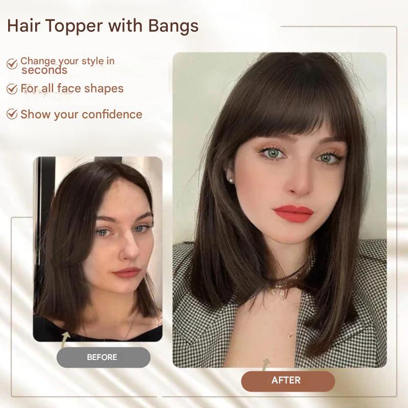 Clip-in Hairpiece with Bangs – Livia