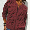 Strickjacke mit Reißverschluss & luftiger Struktur – Fenja