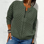 Strickjacke mit Reißverschluss & luftiger Struktur – Fenja