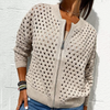 Strickjacke mit Reißverschluss & luftiger Struktur – Fenja