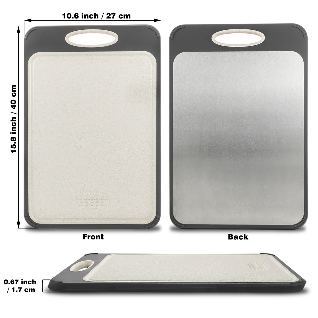 Hygienische Edelstahl Schneidebrett - SteelSafe