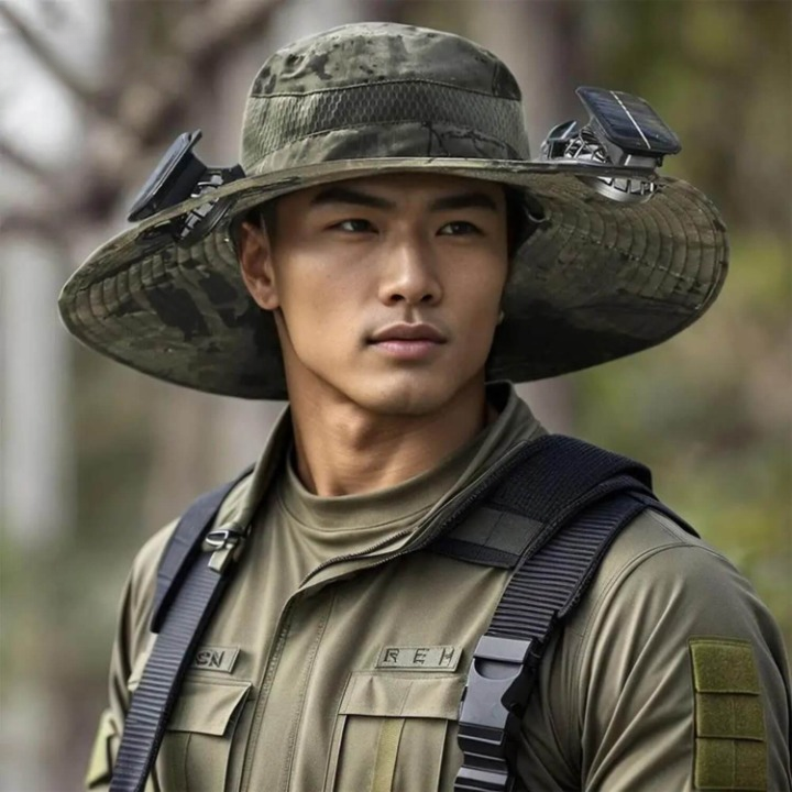 Sonnenenergie-Hut mit Ventilator und UV-Schutz - SolarCool VentiHut