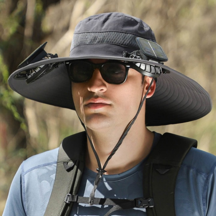 Sonnenenergie-Hut mit Ventilator und UV-Schutz - SolarCool VentiHut
