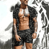 Zweiteiliges Herren Sommer Set mit Patchwork-Print – Malik
