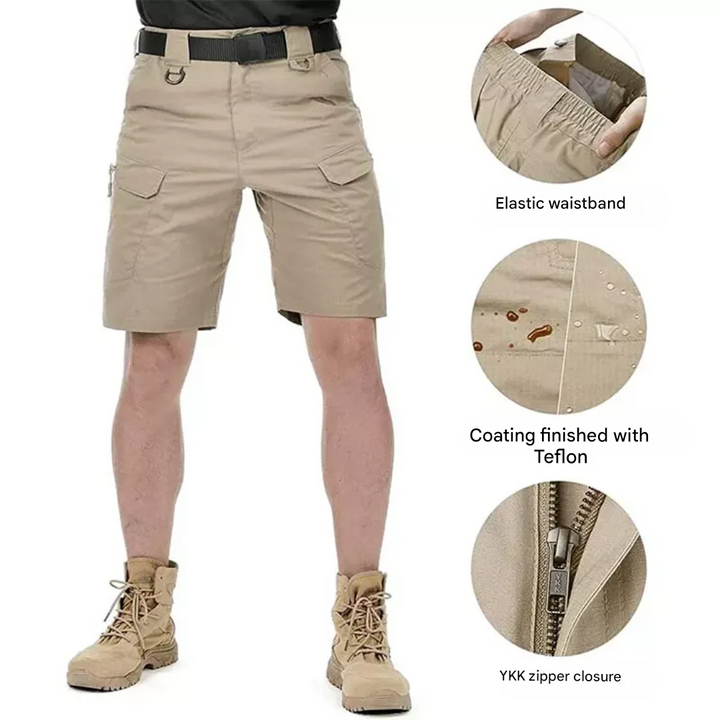 Herren Outdoor Shorts mit 6 Reißverschlusstaschen - FlexTrek Cargo Shorts