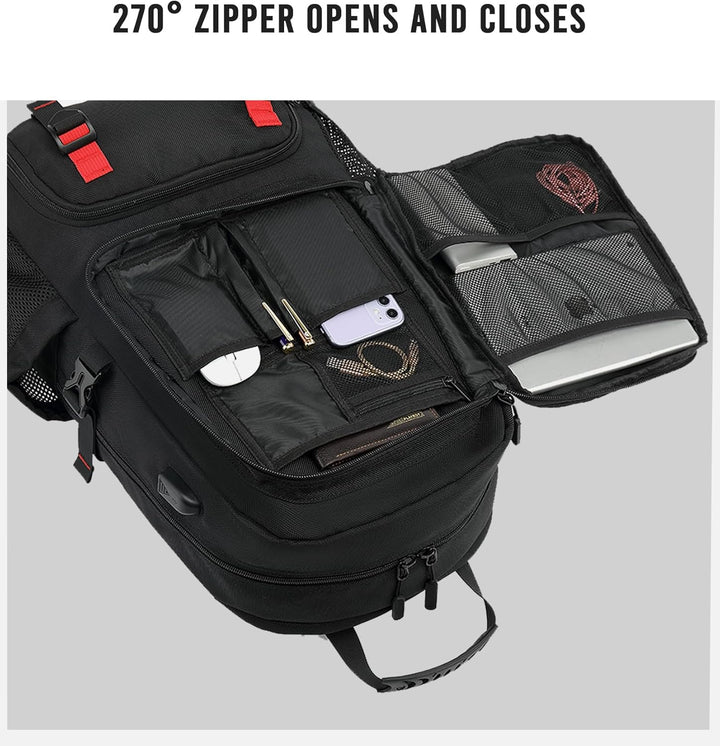 60L Wasserdichter Reiserucksack mit USB-Anschluss und Schuhfach