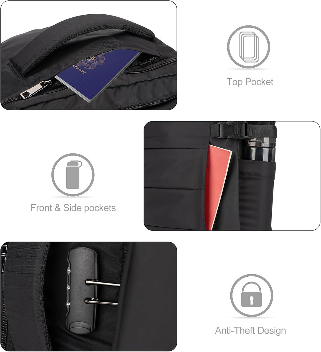 40L Wasserdichter Reise-Laptop-Rucksack mit USB-Anschluss & Diebstahlschutz – AeroPack