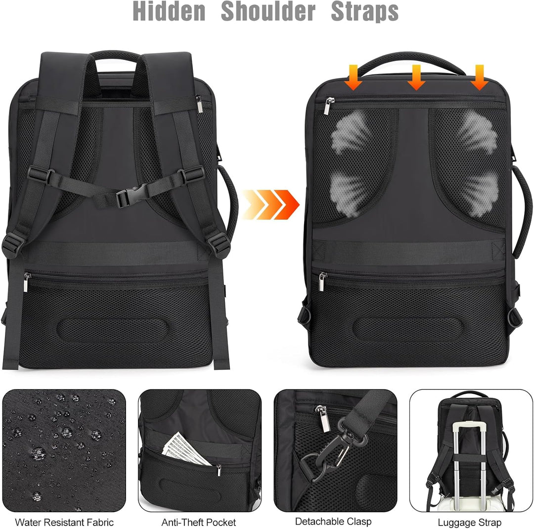 40L Wasserdichter Reise-Laptop-Rucksack mit USB-Anschluss & Diebstahlschutz – AeroPack