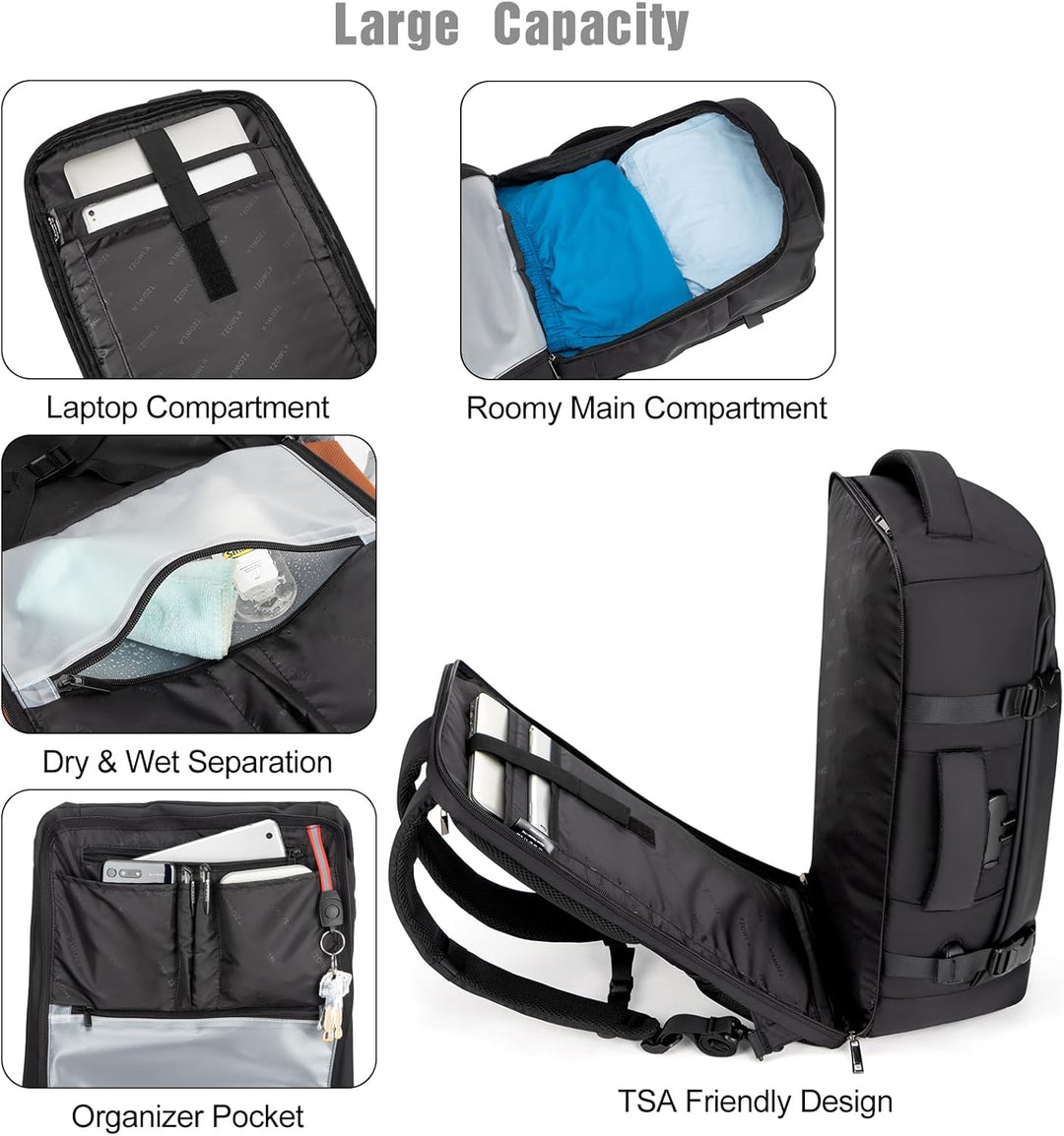 40L Wasserdichter Reise-Laptop-Rucksack mit USB-Anschluss & Diebstahlschutz – AeroPack