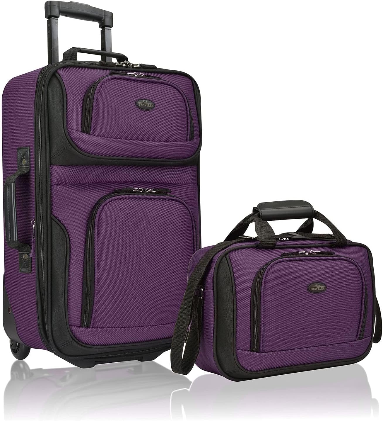 2-teiliges weiches Handgepäck-Set mit erweiterbarem Design und Skate-Rollen