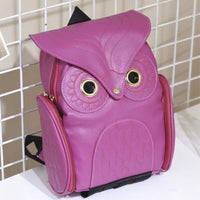 PU-Leder Rucksack mit Eulenprint für Damen – Mehrtaschen-Design