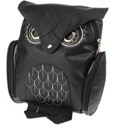PU-Leder Rucksack mit Eulenprint für Damen – Mehrtaschen-Design