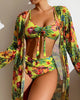 Dreiteiliges Bikini-Set mit High-Waist-Schnitt – Yara