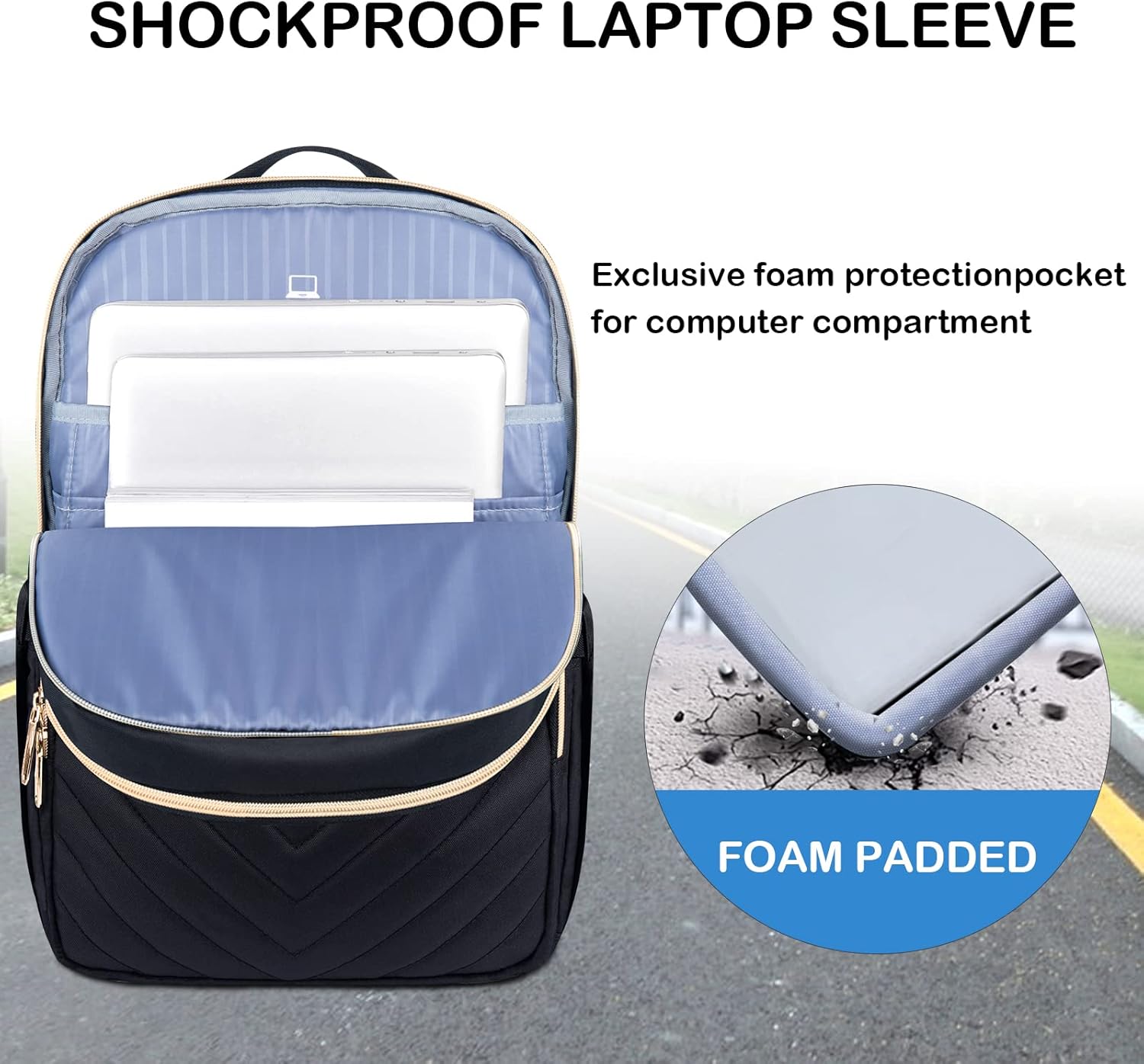 Leichter Wasserdichter Laptop-Rucksack mit USB-Anschluss – 15,6" kompatibel