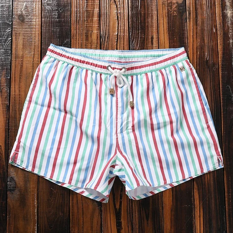 Gestreifte Herren-Shorts mit elastischem Bund – Matteo