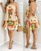 Rückenfreies Sommerkleid mit tropischem Print und Halterneck - InselTraum