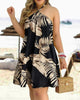 Rückenfreies Sommerkleid mit tropischem Print und Halterneck - InselTraum