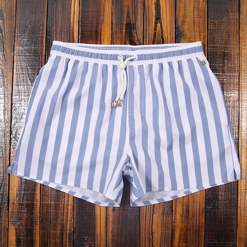 Gestreifte Herren-Shorts mit elastischem Bund – Matteo