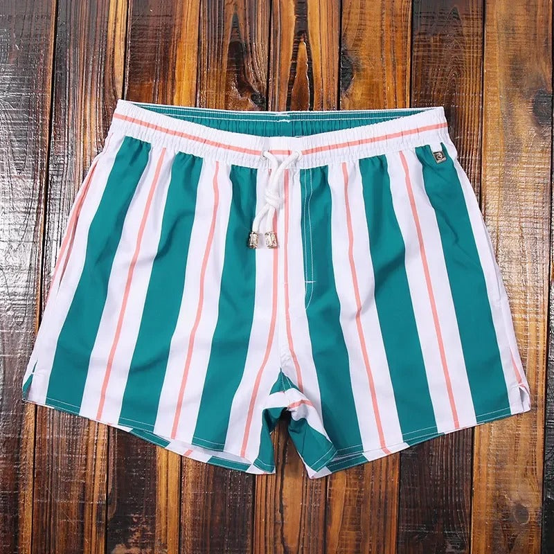Gestreifte Herren-Shorts mit elastischem Bund – Matteo