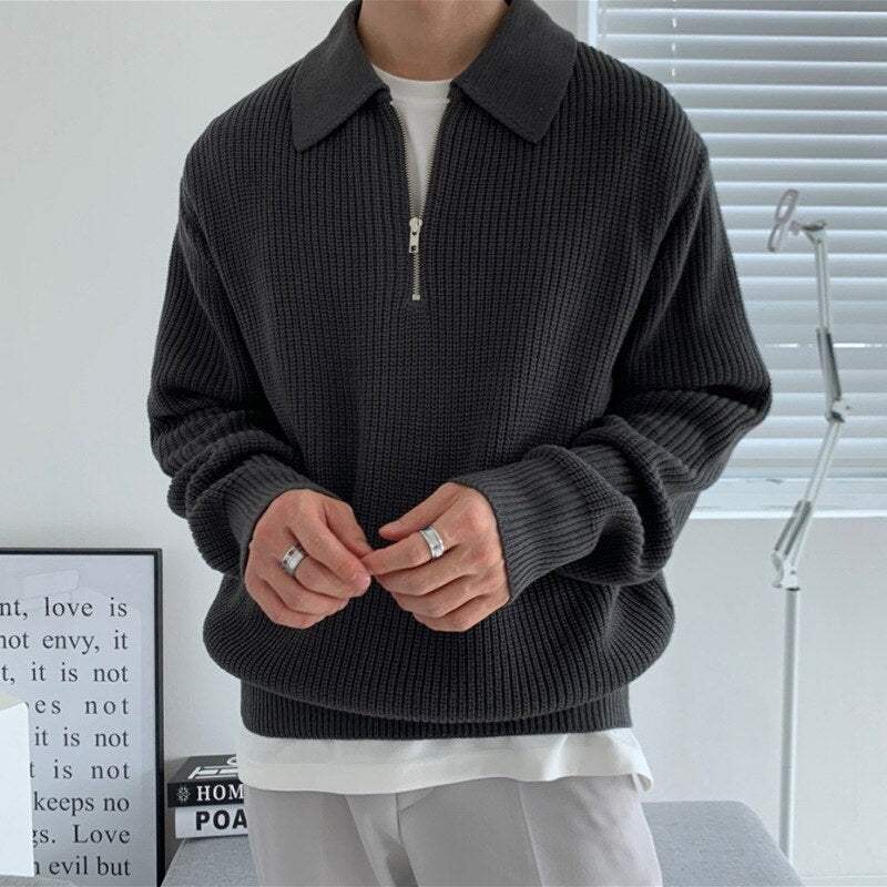 Herren Sweatshirt mit Reißverschluss-Kragen – Jonas