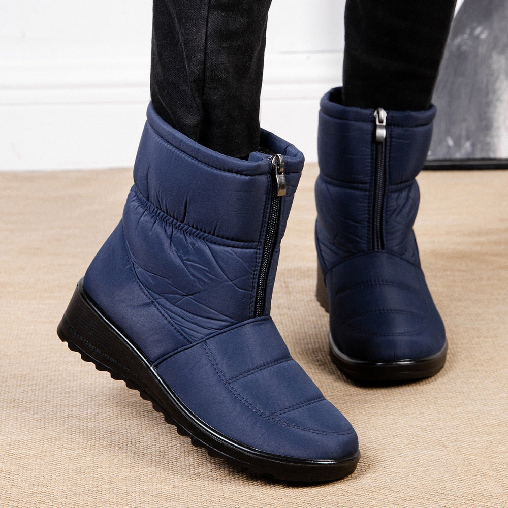 Wasserdichte Gefütterte Damen Schneestiefel mit Mittelhohem Schaft – Clara Snow Walk Pro