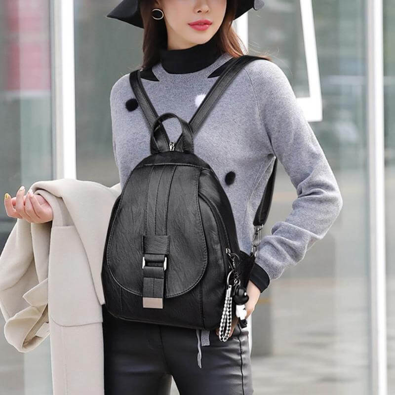 Premium wasserdichter Lederrucksack für Damen