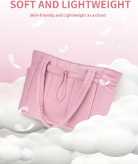 Gepolsterte Puffer Tote mit Becherhalter und Laptopfach für Reisen und Arbeit