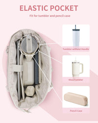 Gepolsterte Puffer Tote mit Becherhalter und Laptopfach für Reisen und Arbeit