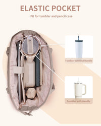 Gepolsterte Puffer Tote mit Becherhalter und Laptopfach für Reisen und Arbeit