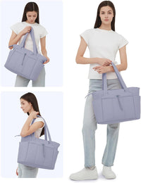 Gepolsterte Puffer Tote mit Becherhalter und Laptopfach für Reisen und Arbeit