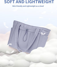 Gepolsterte Puffer Tote mit Becherhalter und Laptopfach für Reisen und Arbeit