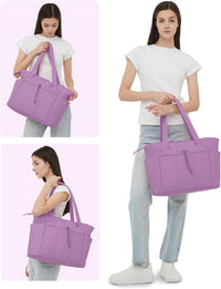 Gepolsterte Puffer Tote mit Becherhalter und Laptopfach für Reisen und Arbeit