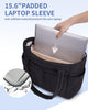 Gepolsterte Puffer Tote mit Becherhalter und Laptopfach für Reisen und Arbeit