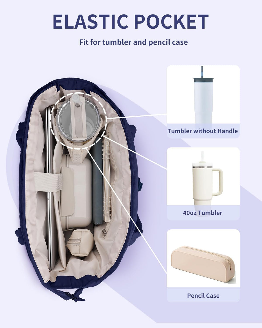 Gepolsterte Puffer Tote mit Becherhalter und Laptopfach für Reisen und Arbeit