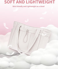 Gepolsterte Puffer Tote mit Becherhalter und Laptopfach für Reisen und Arbeit