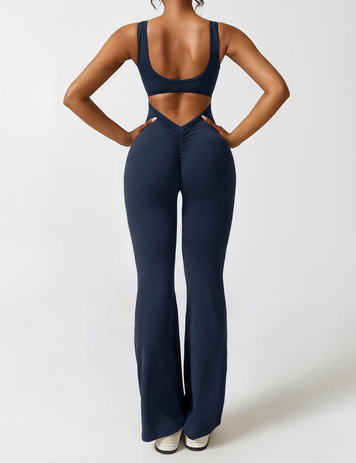 Rückenfreier Jumpsuit mit Schlaghose – Liv