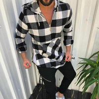 AidansHoodie I Karierter Hoodie für Männer - Fiadora