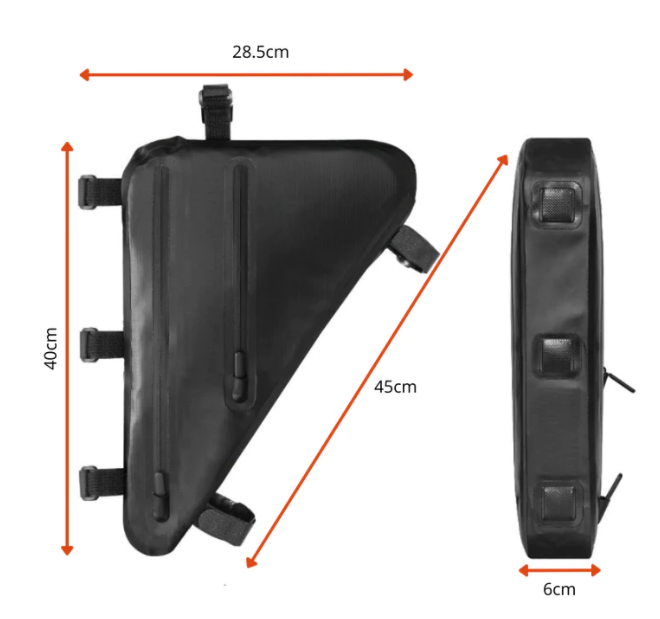 TriFrame Fahrradtasche | Bewahren Sie alle Ihre Habseligkeiten bei regnerischen Radtouren trocken und sicher auf!