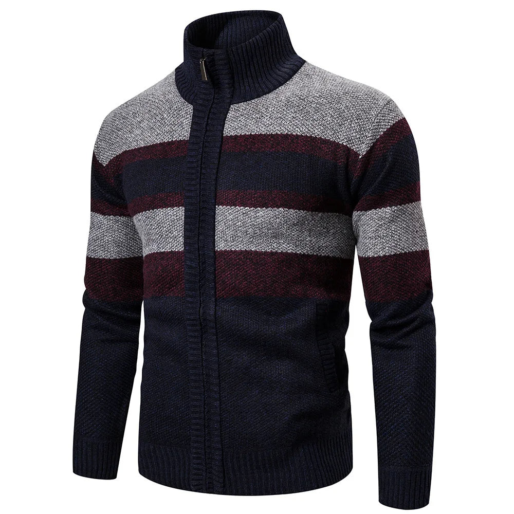 Nolan Winterweste | Gestreifter Slim-Fit-Cardigan