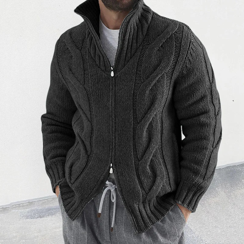 Sven Weste | Strickjacke mit hohem Kragen und Reißverschluss