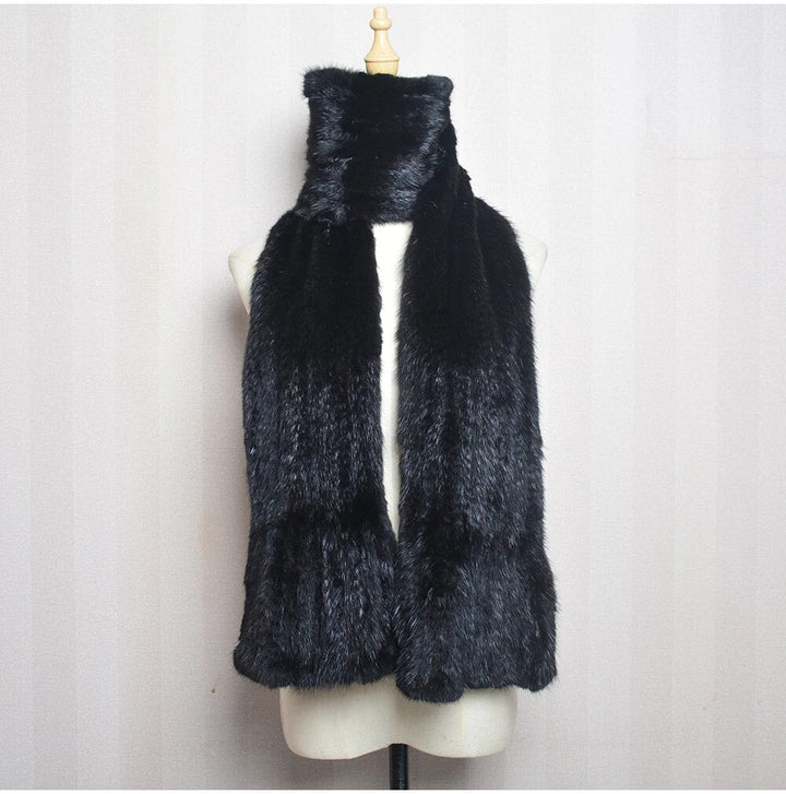 Strickschal | Warmer und stilvoller Nerzpelzschal
