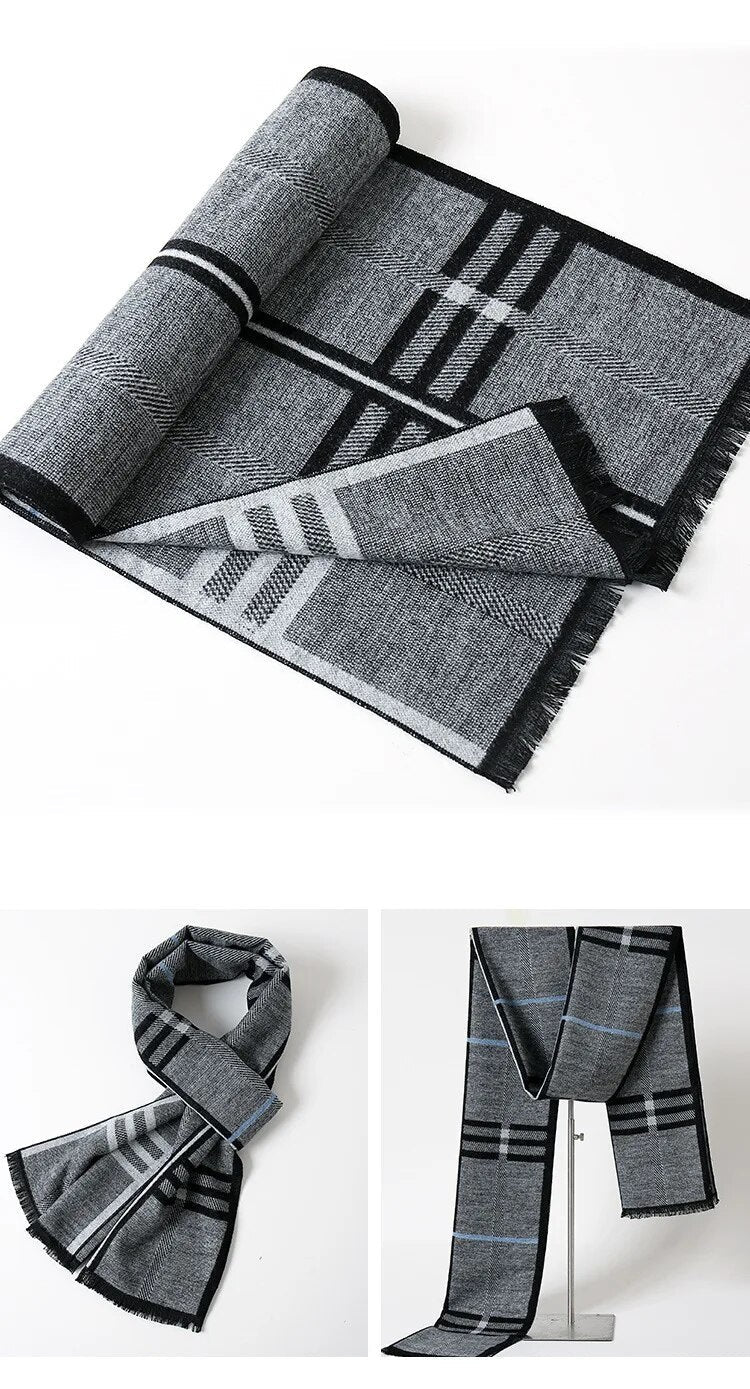 Luxury scarf | Warm cashmere scarf with diamond pattern
