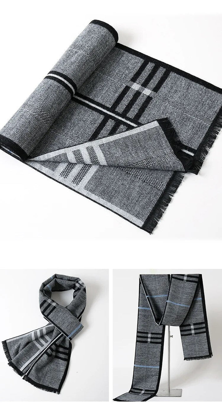 Luxury scarf | Warm cashmere scarf with diamond pattern