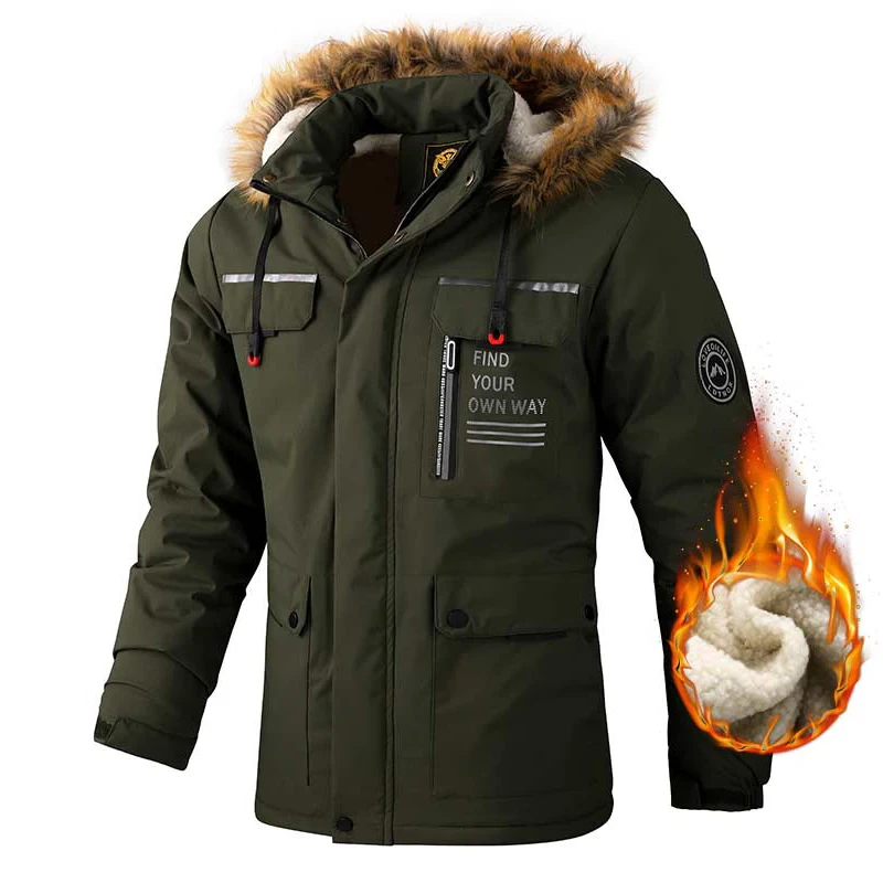 Winterparka mit Fleecefutter | Winddichte Jacke mit Kapuze