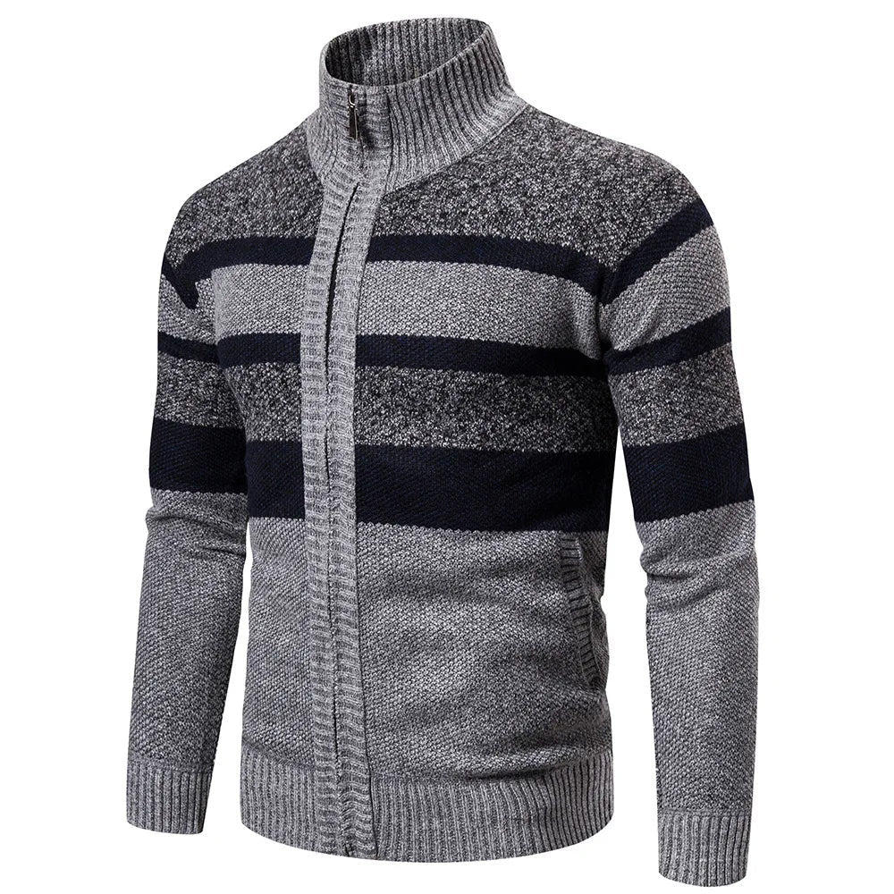 Nolan Winterweste | Gestreifter Slim-Fit-Cardigan