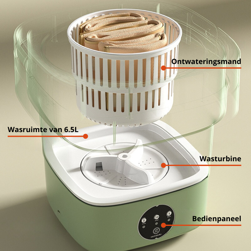 FoldaWash | Die handliche faltbare Mini-Waschmaschine mit Trockner