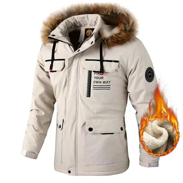 Winterparka mit Fleecefutter | Winddichte Jacke mit Kapuze